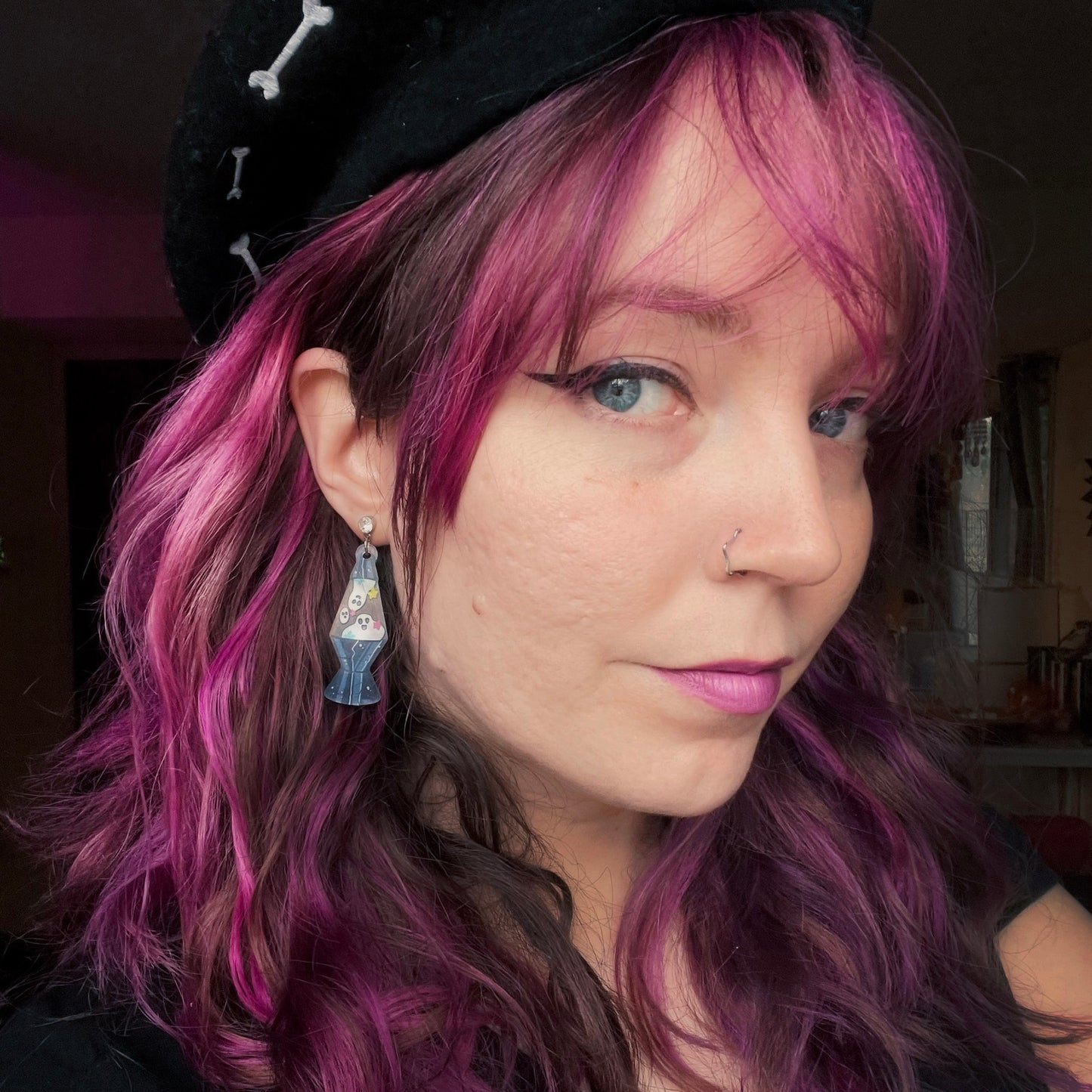Ghost Lava Lamp Earrings