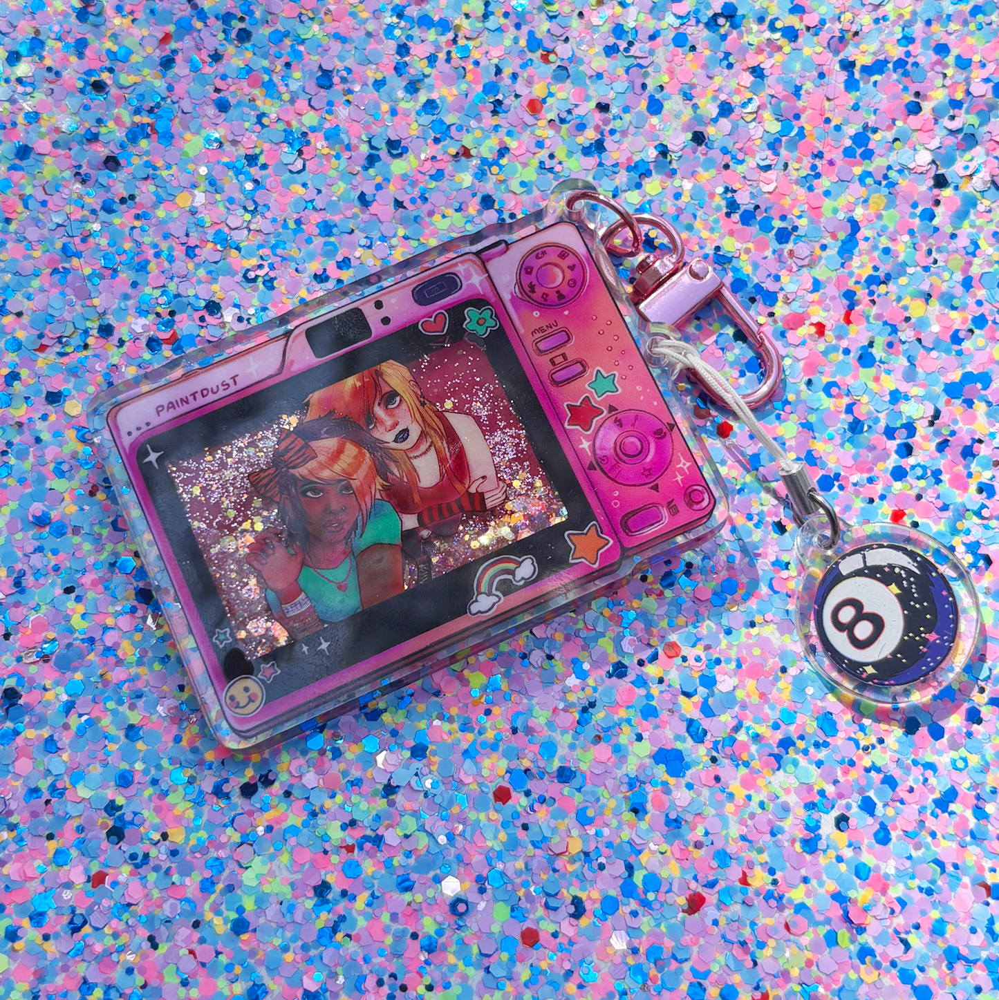 Scene Selfie Quicksand Glitter Charm