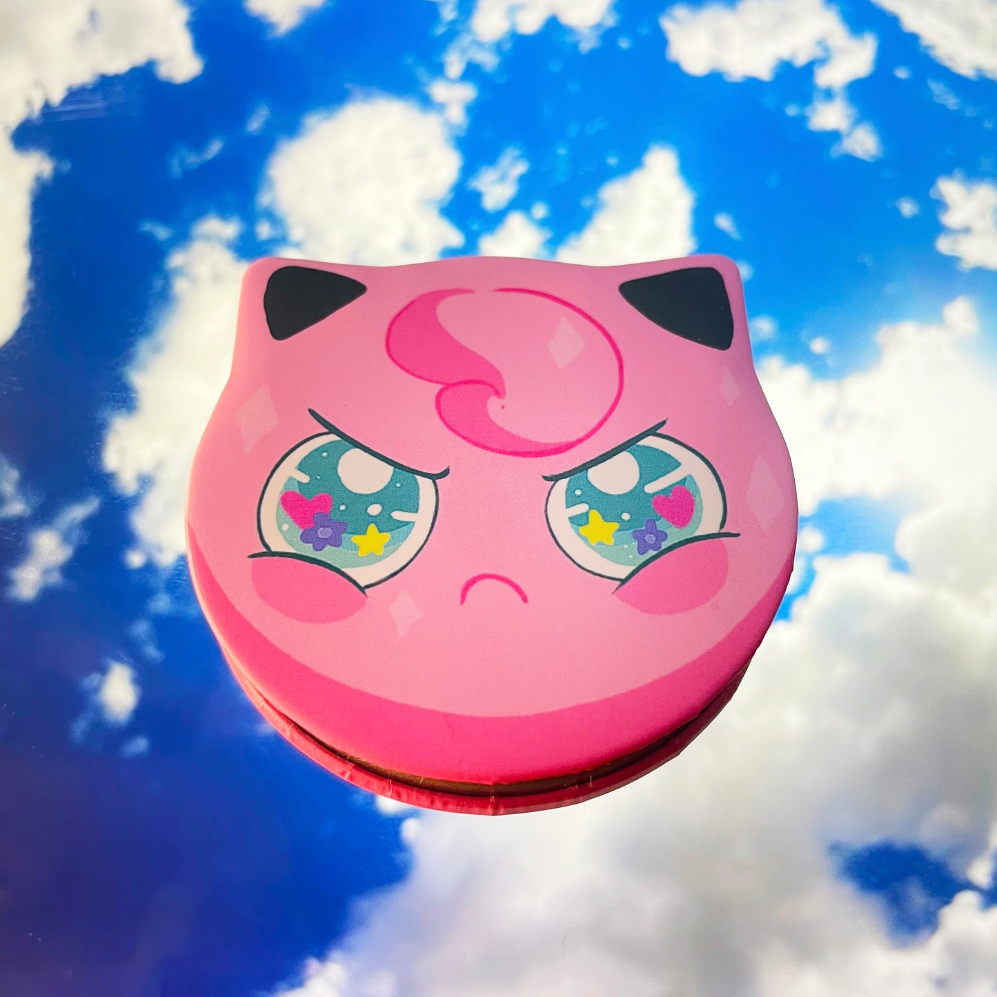 Angy Puff Cat-Shaped Button