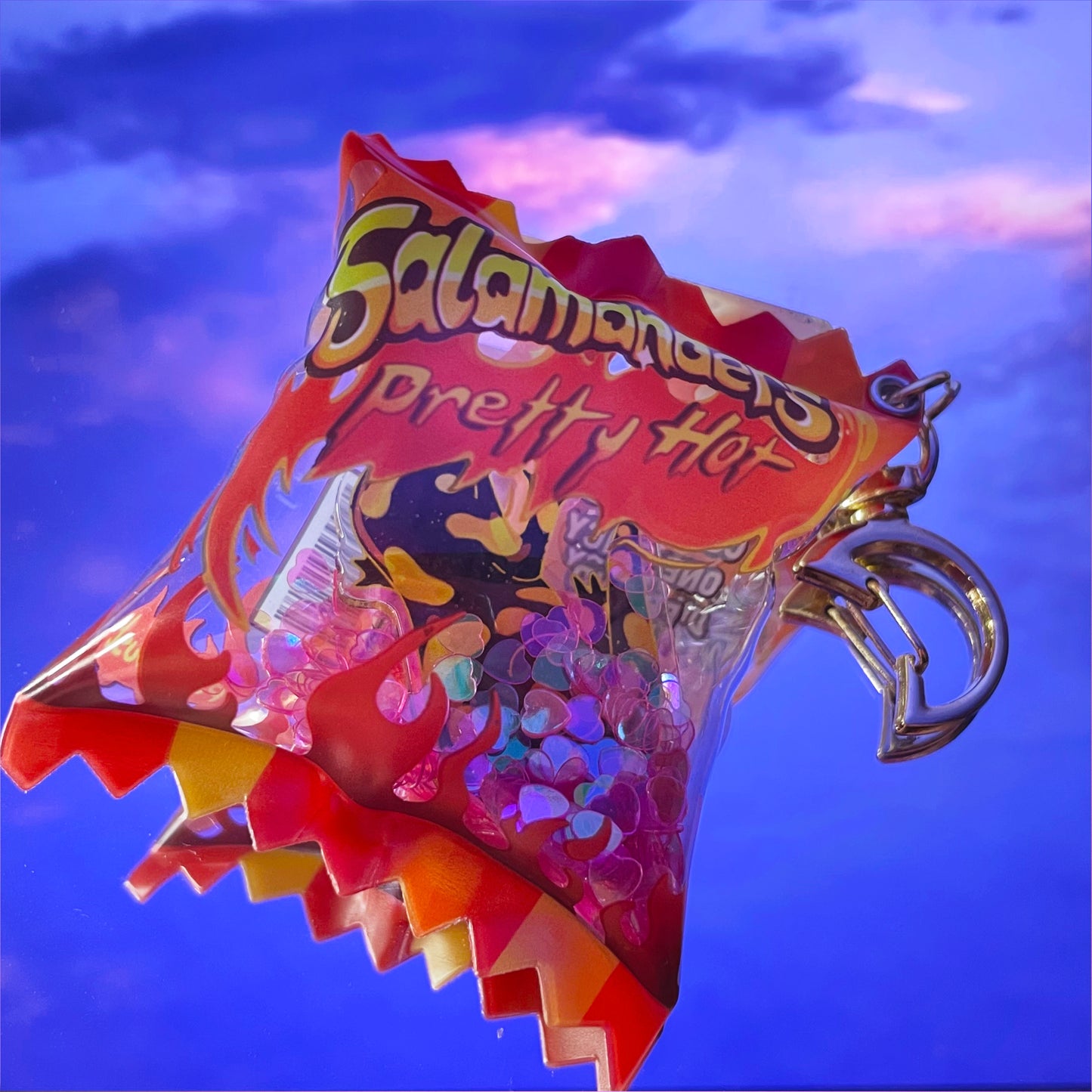 Fire Salamander Shaker Bag Charm