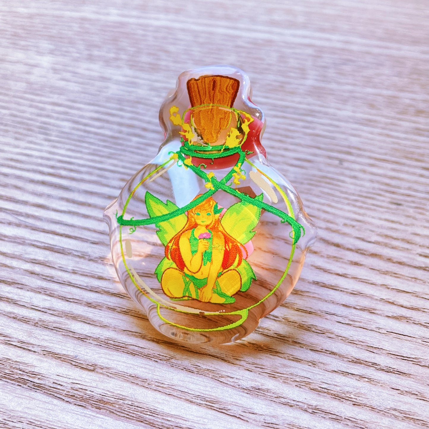 Earth Faerie Bottle Acrylic Pin