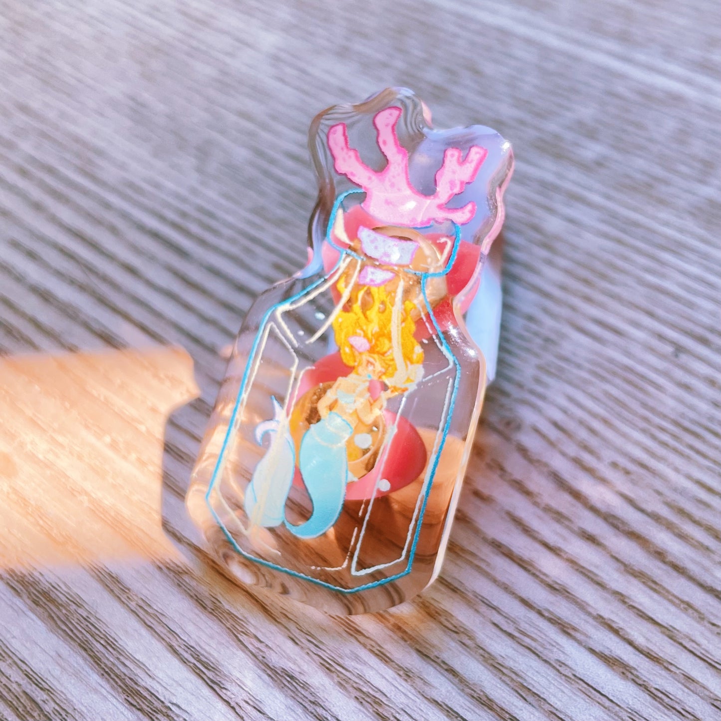 Water Faerie Bottle Acrylic Pin