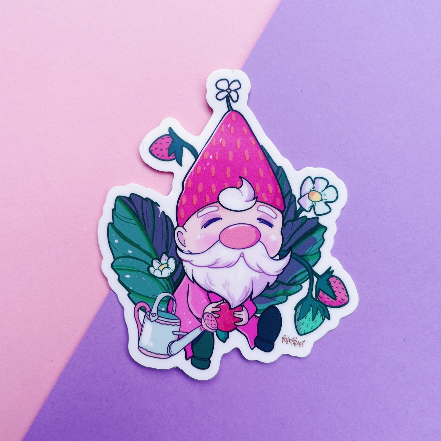 Strawberry Gnome Sticker