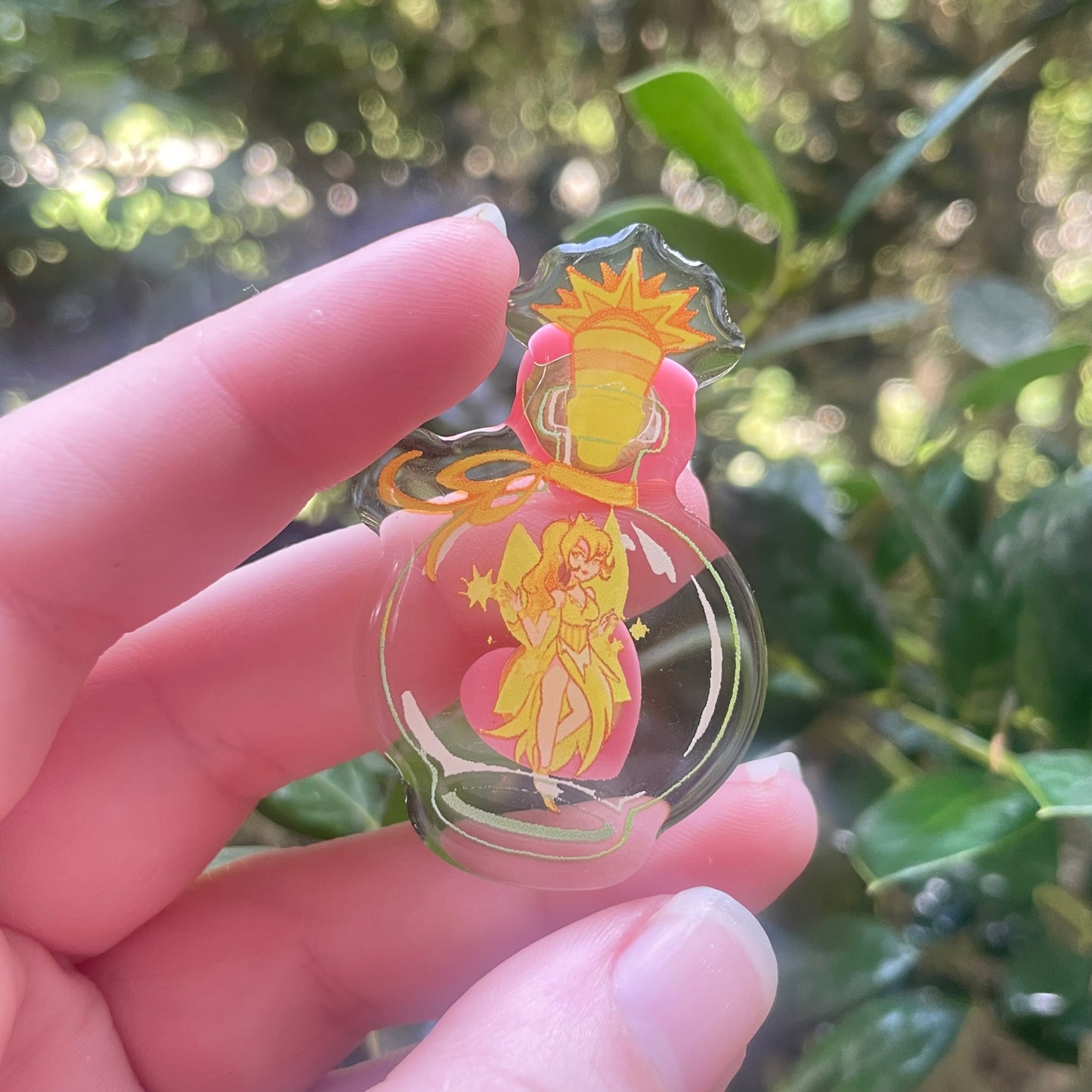 Light Faerie Bottle Acrylic Pin