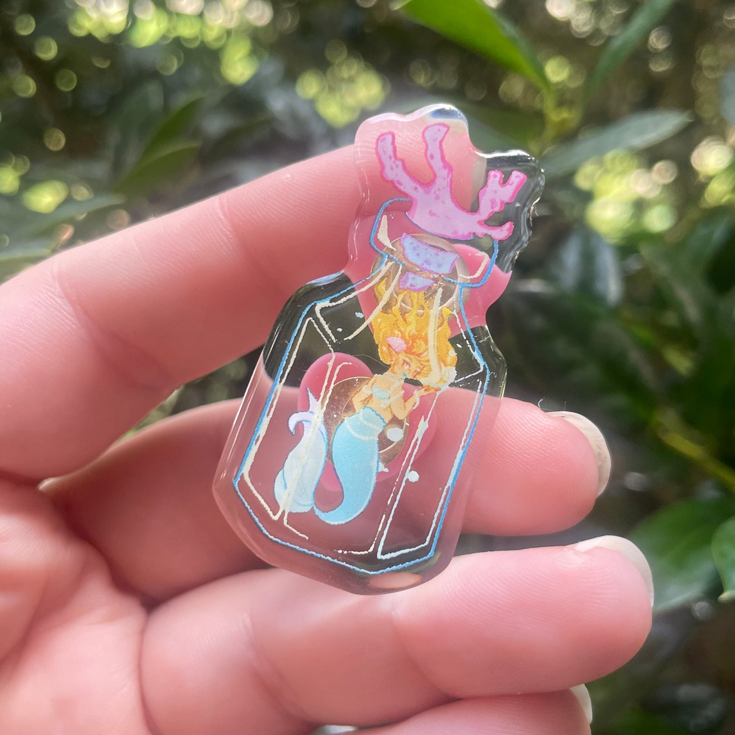 Water Faerie Bottle Acrylic Pin