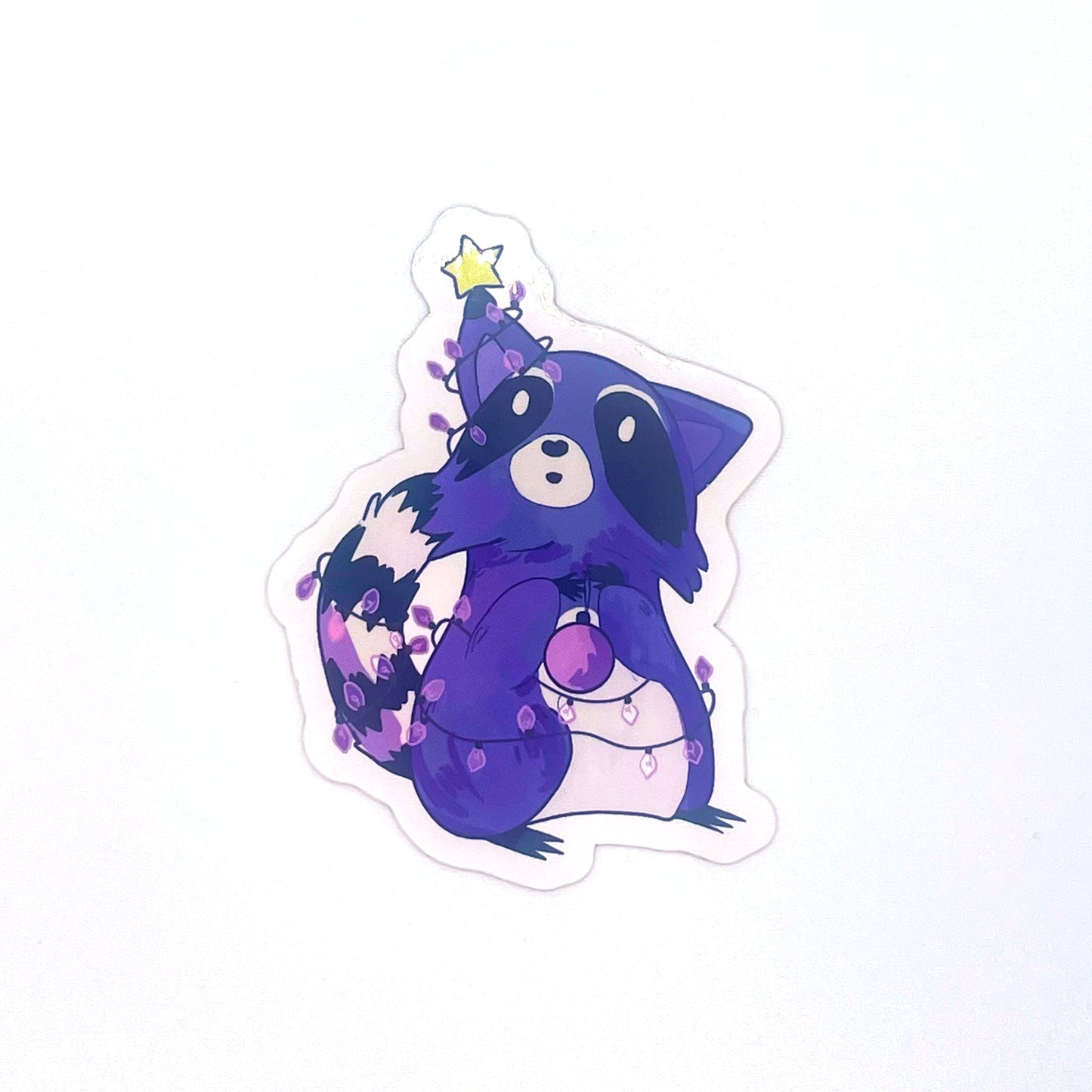 Festive Raccoon Sticker