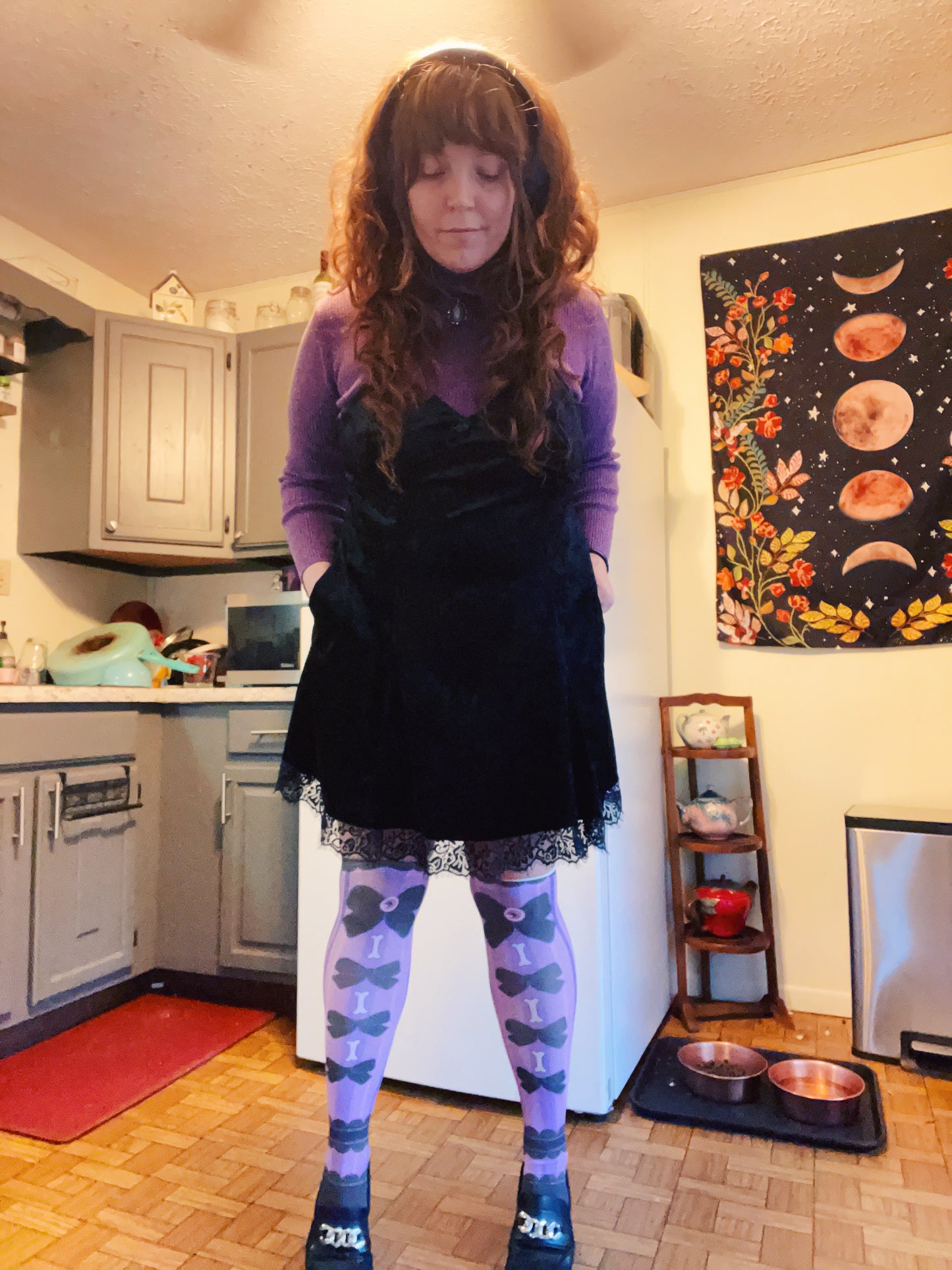 Pastel Goth Eyeball OTK Socks