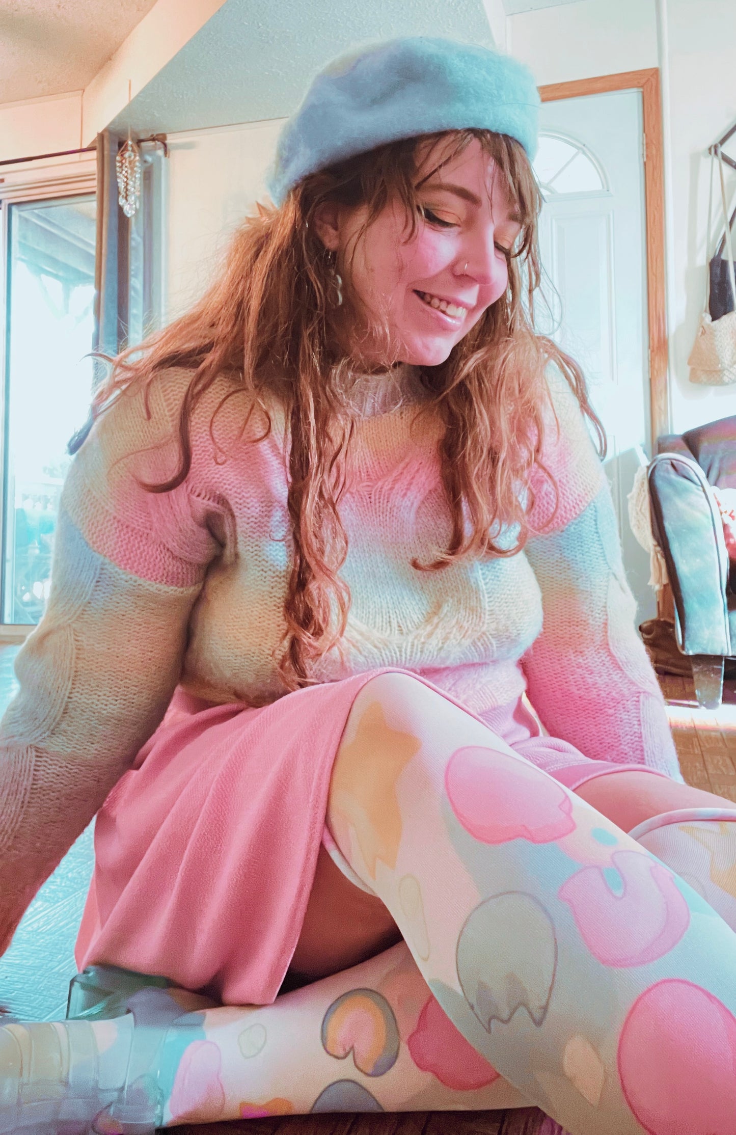 Pastel Marshmallow OTK Socks
