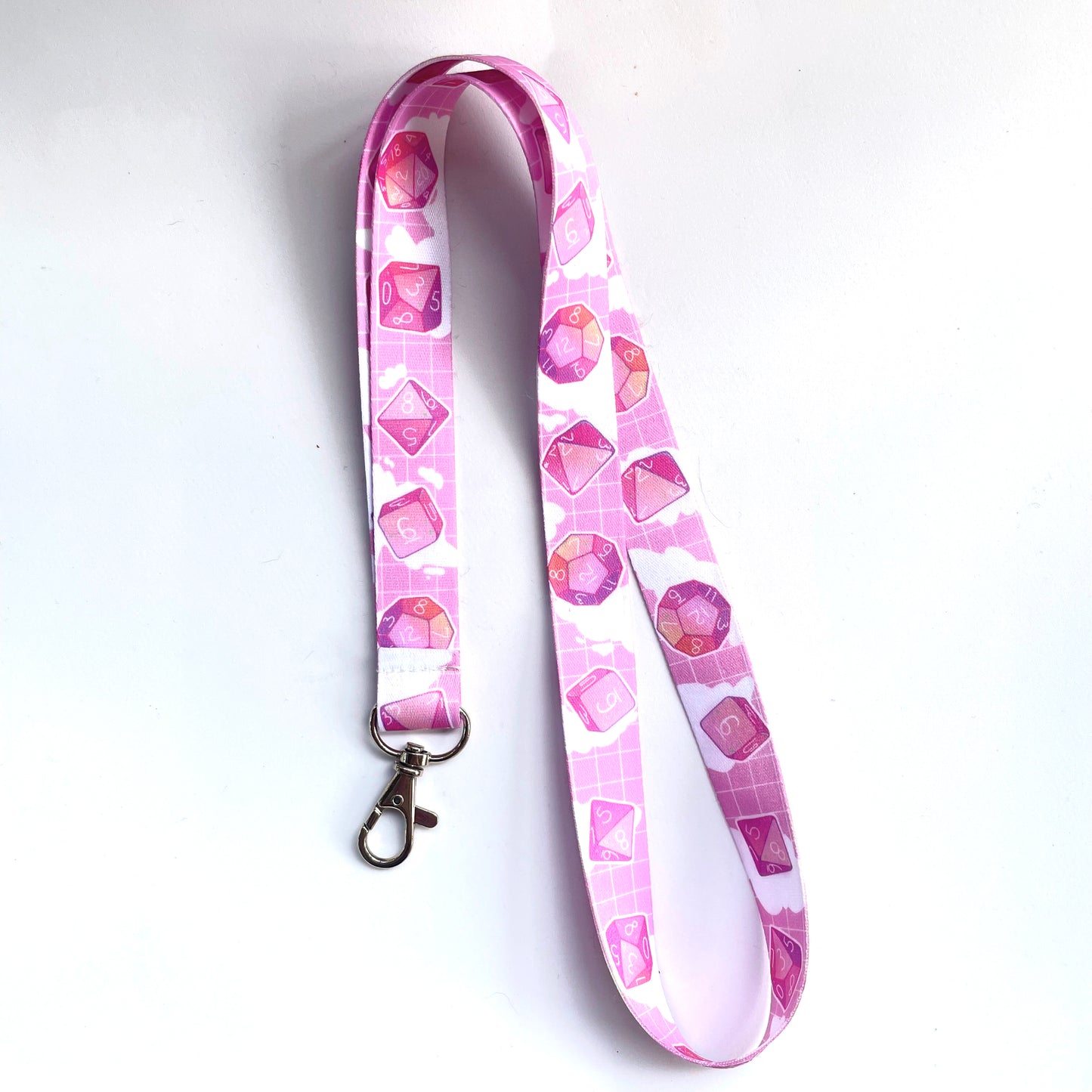 Pink Game Dice Lanyard