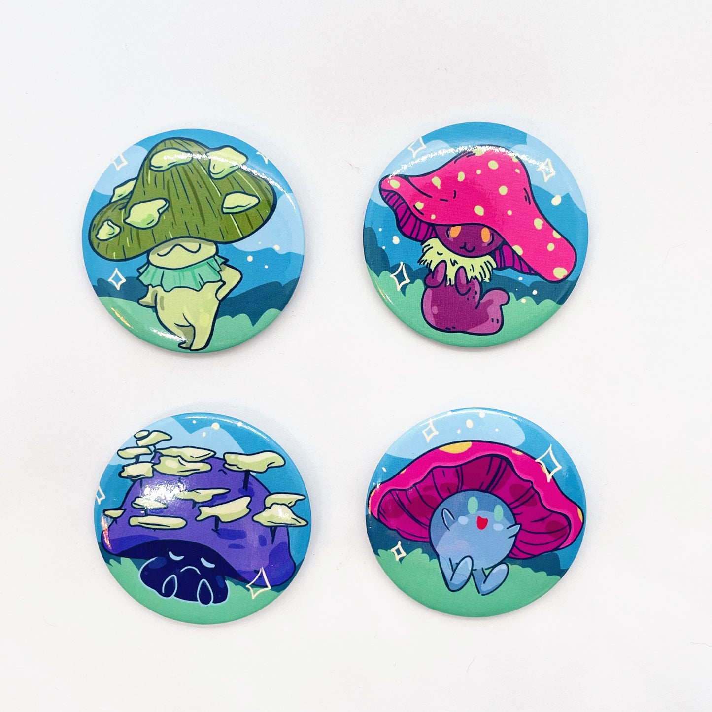 Mush Friends Pinback Button Set