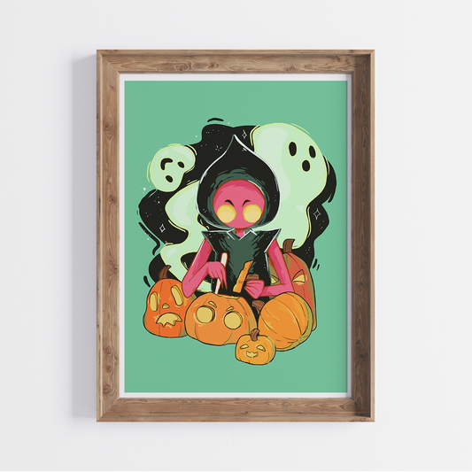 Flatwoods Pumpkin Carver 5x7 Art Print