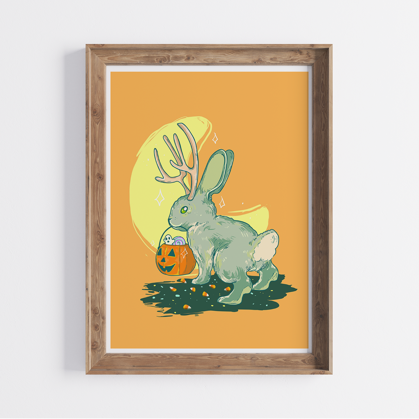 Jackalope Trick-or-Treat 5x7 Art Print