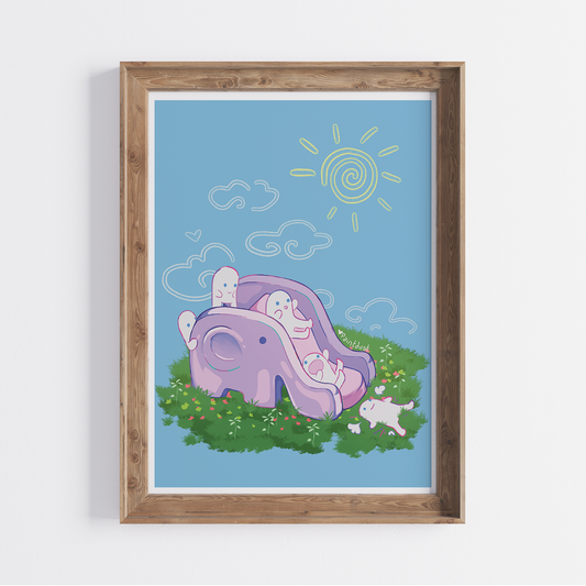 Elephant Slide Art Print