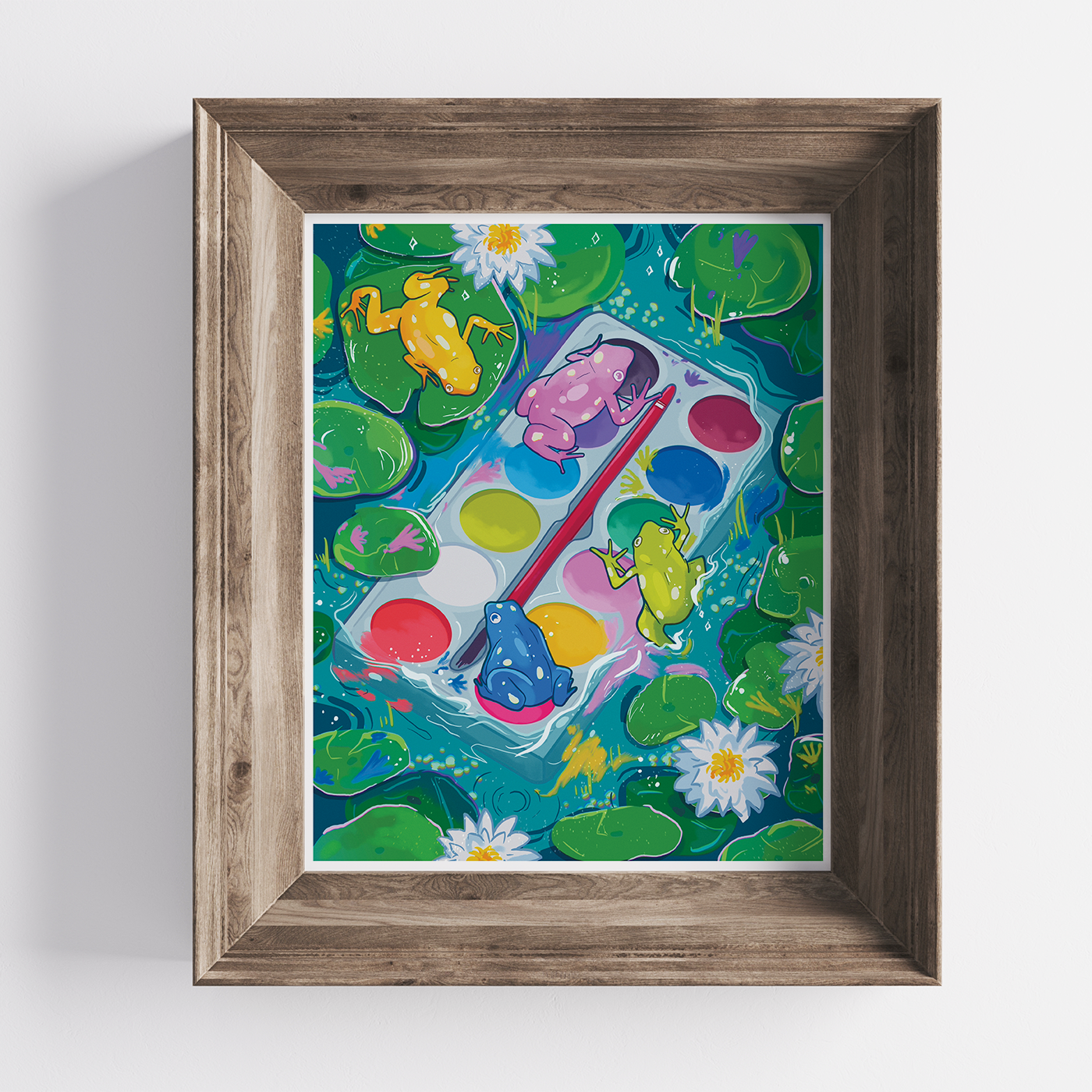 Paint Frogs 8x10 Art Print