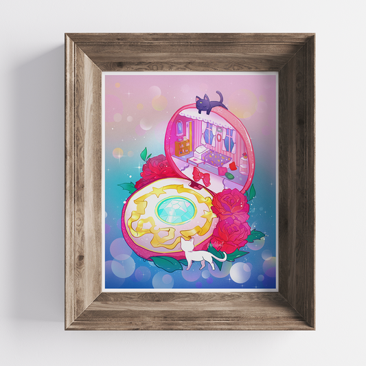 Moon Crystal Compact 8x10 Art Print