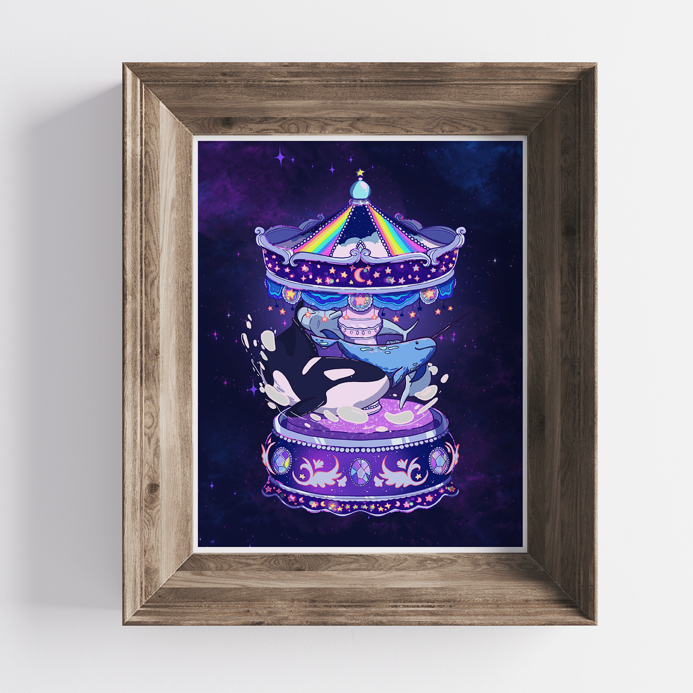 Whale Carousel 8x10 Art Print