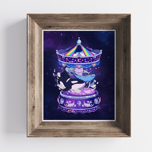 Whale Carousel 8x10 Art Print