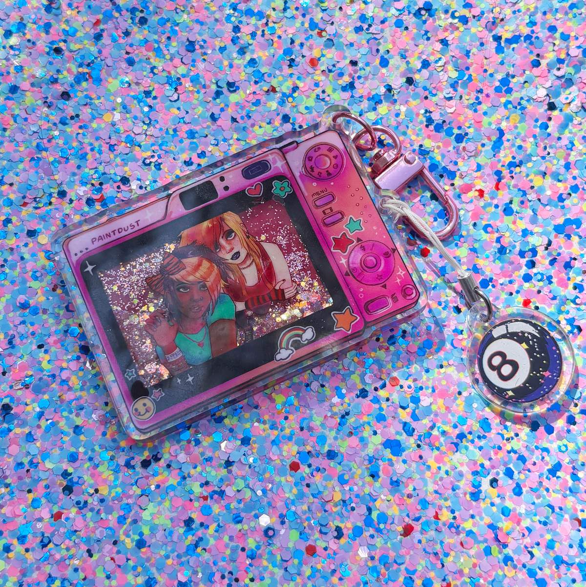 Scene Selfie Quicksand Glitter Charm