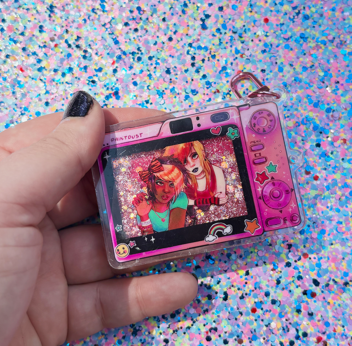 Scene Selfie Quicksand Glitter Charm