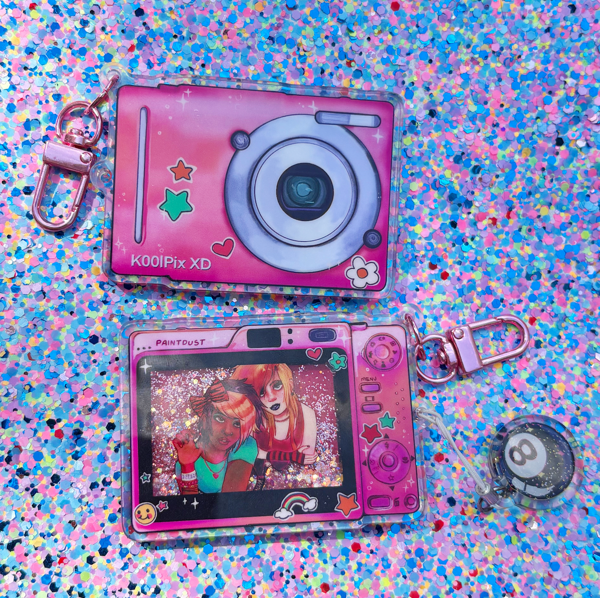 Scene Selfie Quicksand Glitter Charm