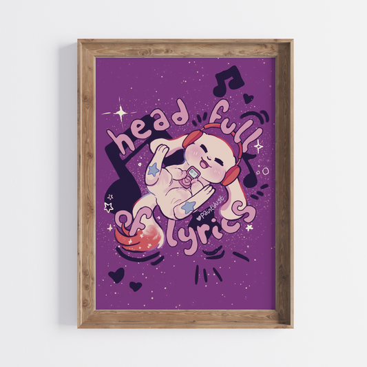 Head Full of Lyrics 5x7 Art Print