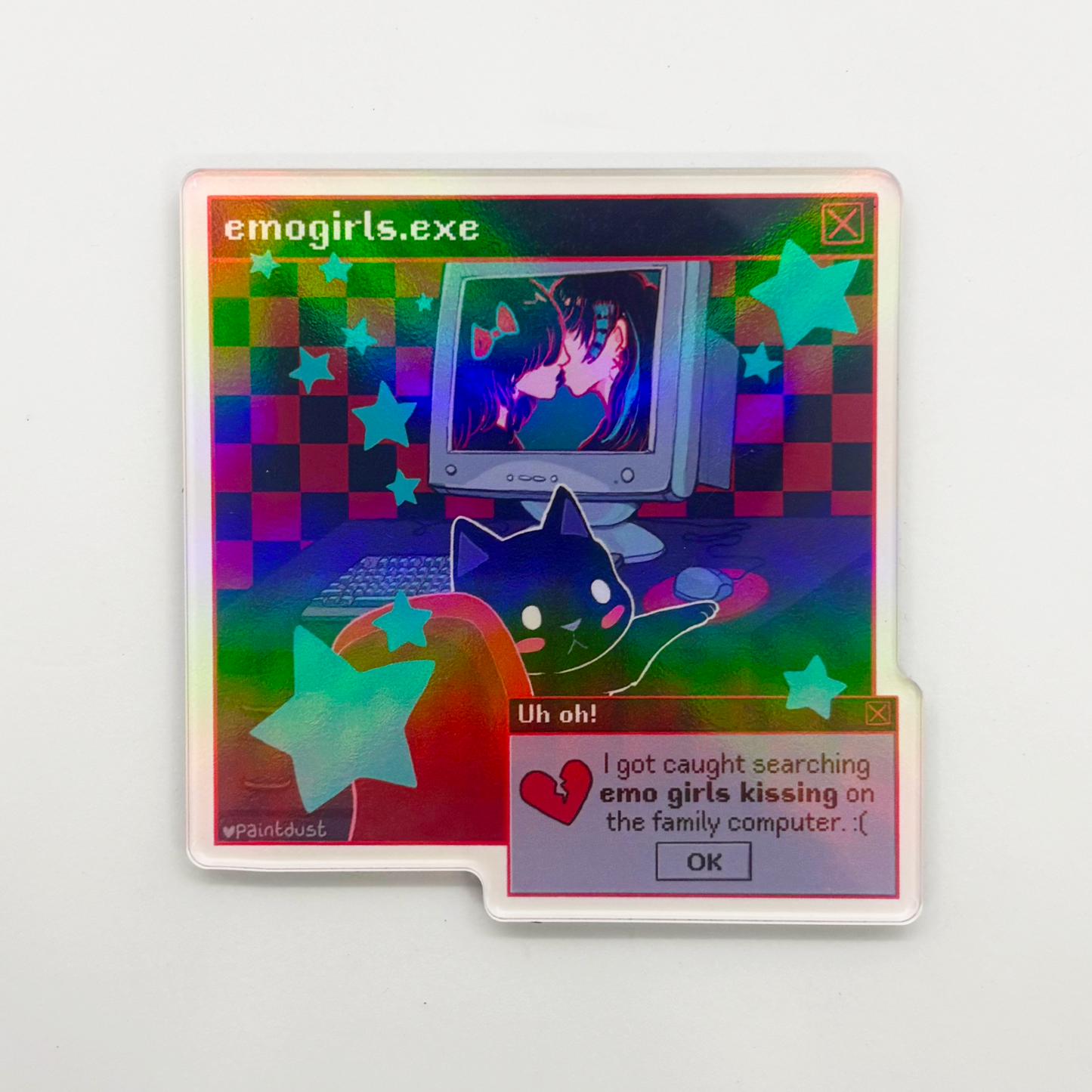 Emo Girls Kissing Acrylic Magnet