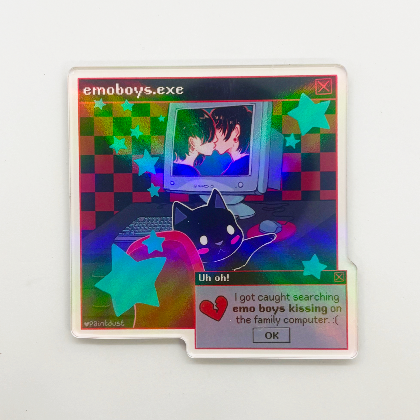 Emo Boys Kissing Acrylic Magnet