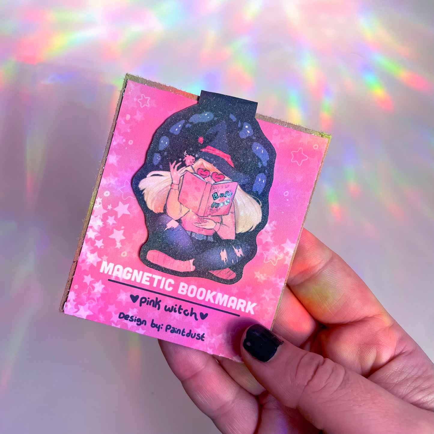 Pink Witch Magnetic Bookmark