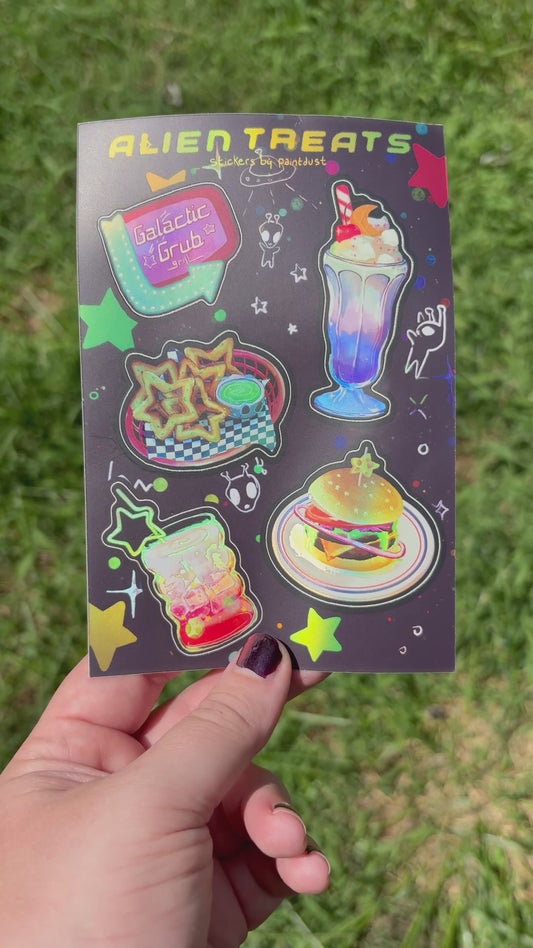 Alien Food Holographic Sticker Sheet
