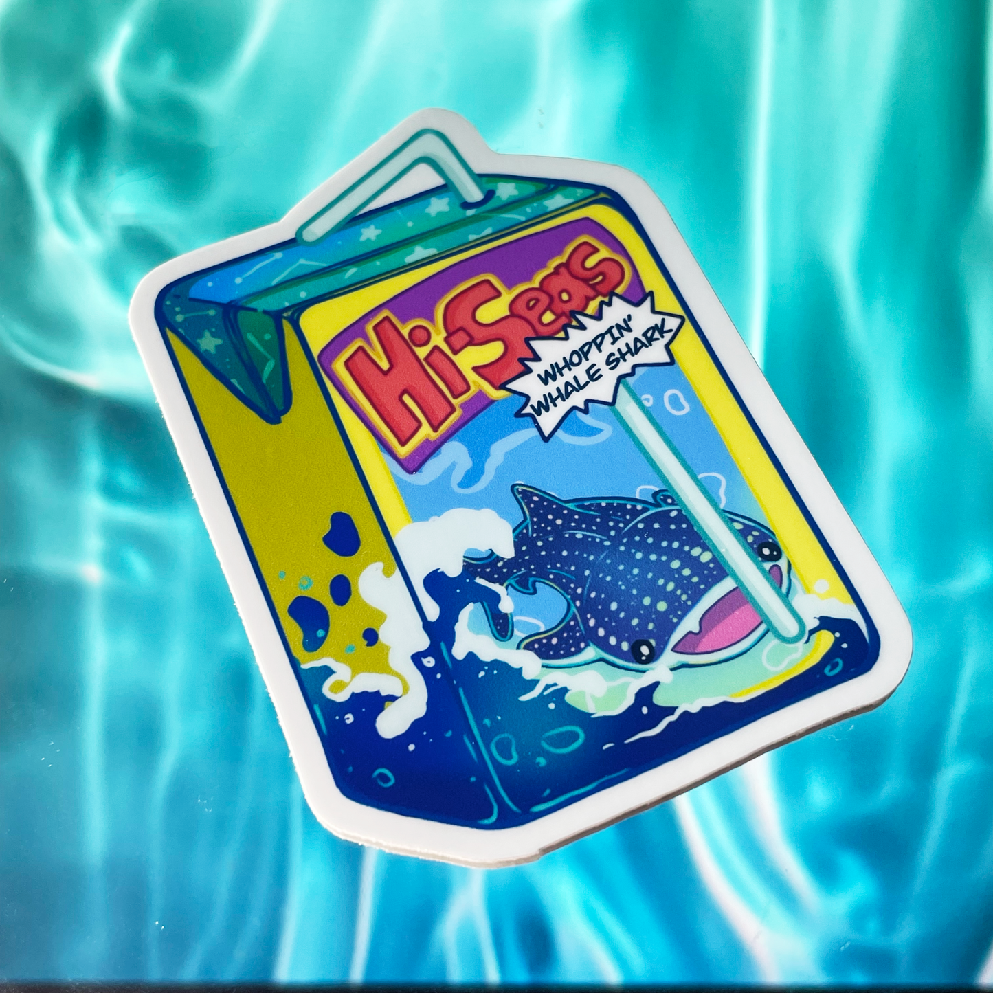 Whale Shark Juice Box Sticker