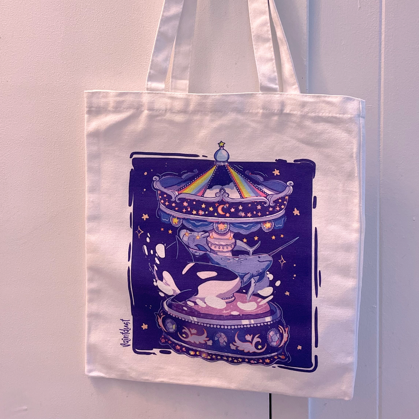 Whale Carousel Tote Bag