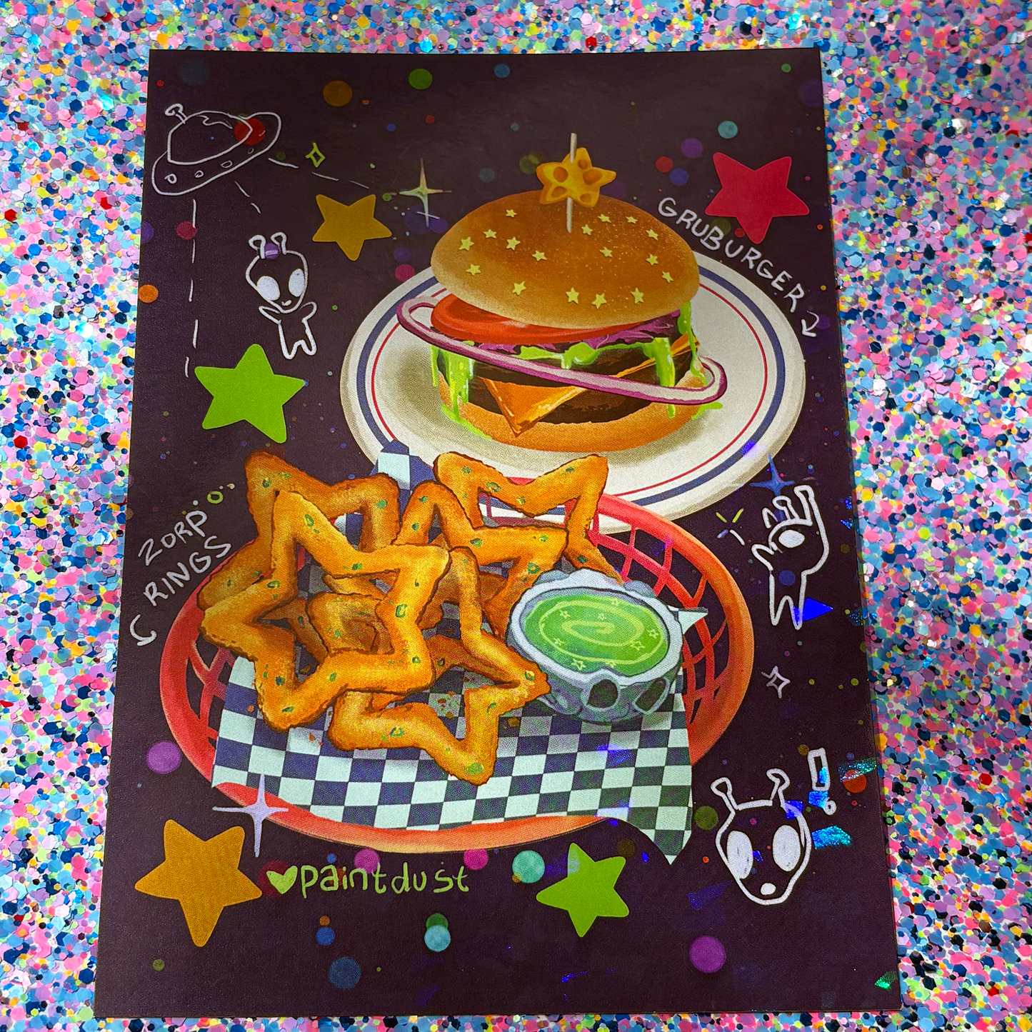 Alien Foods 5x7 Sparkly Art Print