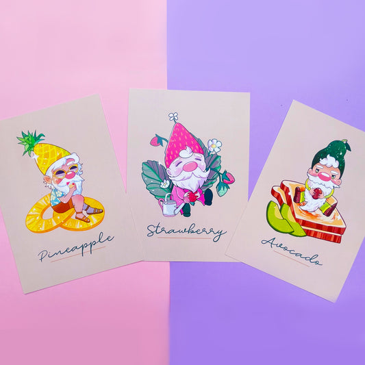 Fruit Gnome 5x7 Art Print Pack