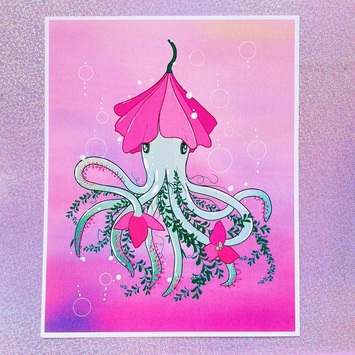Garden Squid 8x10 Art Print
